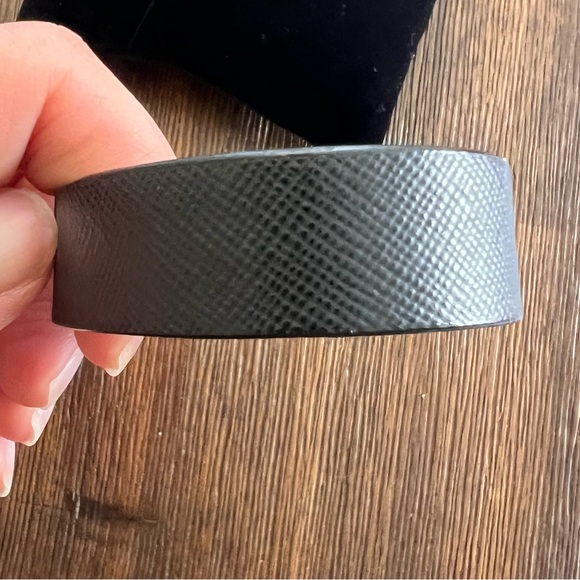 Tory Burch Black Leather Lock Bracelet - Picture 3 of 6